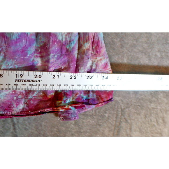 Bloome Girls 14 Ruffle Asymmetrical Galaxy Crumple Tie-Dye Dress Artisan Dyed - Picture 9 of 12
